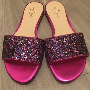EUC Kate Spade Madeline glitter slides